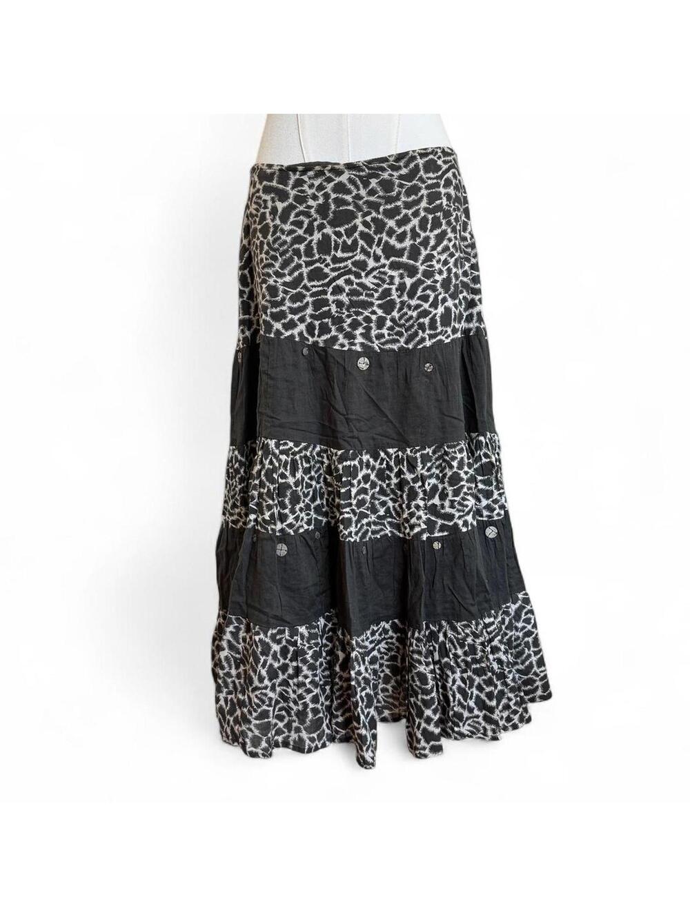 100% cotton tiered boho maxi skirt Sz. 6